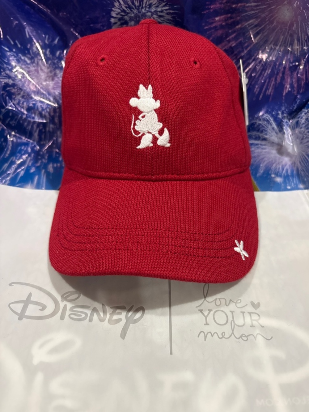 Disney X Love Your Melon Minnie Mouse Ball Cap Red Hat With Bag NWT
